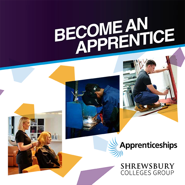 Front cover of leaflet showing muliple apprentices in different sectors