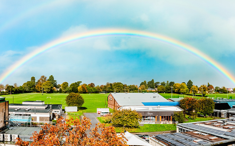 Rainbow over London Road Campus