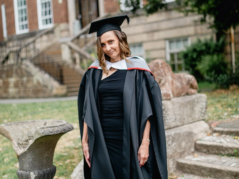 Student sawing metal
