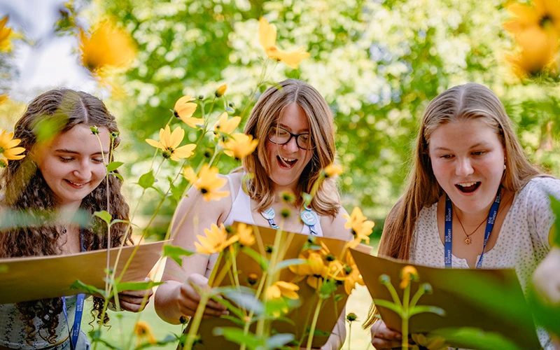 Students surprised when looking at document