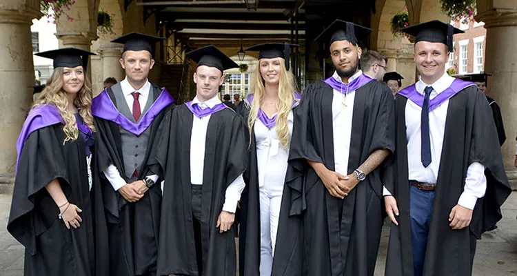 Group of students in graduation gowns