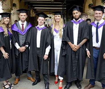 Group of students in graduation gowns