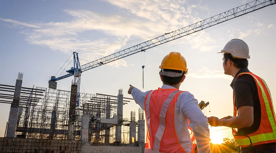 Construction workers on a site