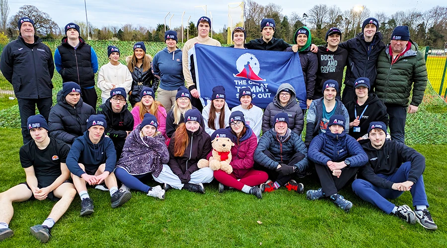 Group of students in walking gear